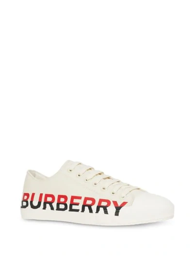 Shop Burberry Tri-tone Logo Print Sneakers In Neutrals