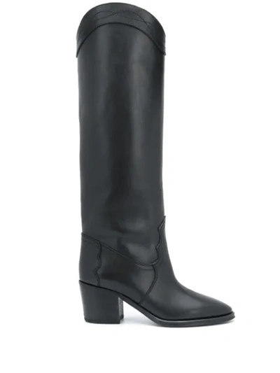 Shop Saint Laurent Kate Knee-length Boots In Black