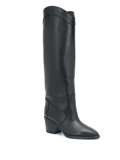 Shop Saint Laurent Kate Knee-length Boots In Black