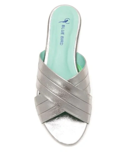 Shop Blue Bird Shoes Cruzada Couro Metalizado Flat Sandals In Silver