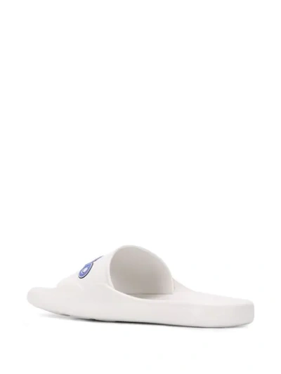 Kenzo Kombo Pool Mule Logo Slides Sandals In White