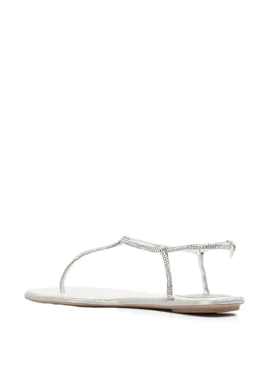 Shop René Caovilla Diana Crystal Embellished Sandals In Silver