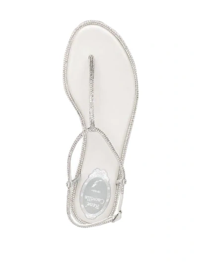 Shop René Caovilla Diana Crystal Embellished Sandals In Silver