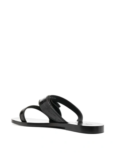 Shop Givenchy 2g Crocodile Embossed Sandals In Black