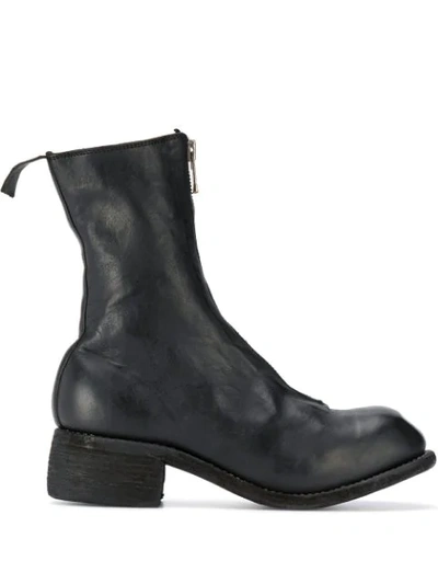 Shop Guidi Front-zip Leather Boots In Black