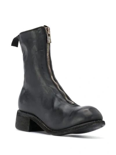 Shop Guidi Front-zip Leather Boots In Black