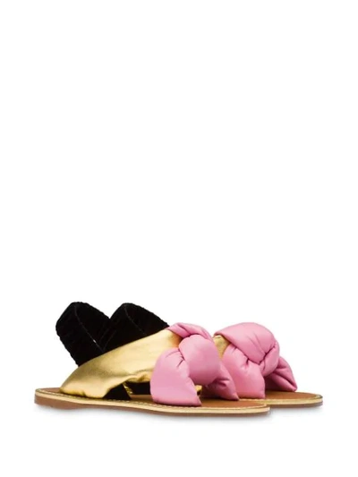 Shop Miu Miu Knotted Sandals In Pink