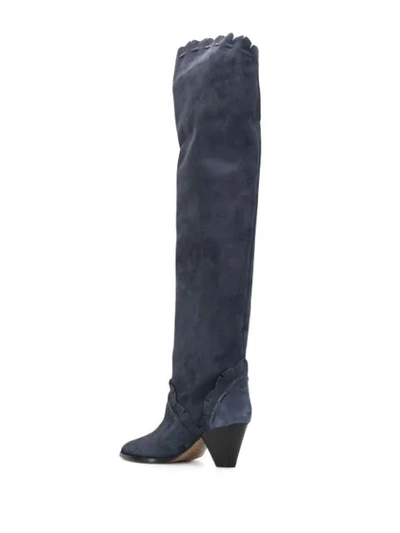 Shop Isabel Marant Luis Thigh-high 60mm Boots In Blue