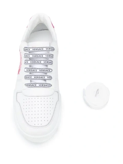Shop Versace Medusa Head Sneakers In White