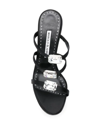 Shop Manolo Blahnik Nudosa Strappy Sandals In Black