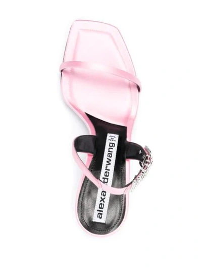 Shop Alexander Wang Embellished Logo Sandals In Pink