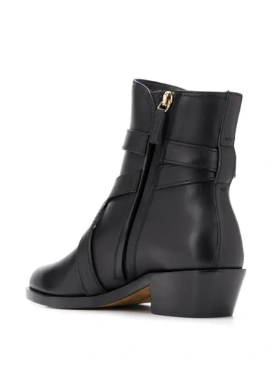 Ferragamo Shadi Gancini Leather Booties In Black
