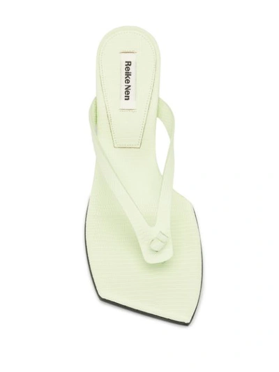 Shop Reike Nen Flip Flop 60mm Snakeskin-effect Sandals In Green