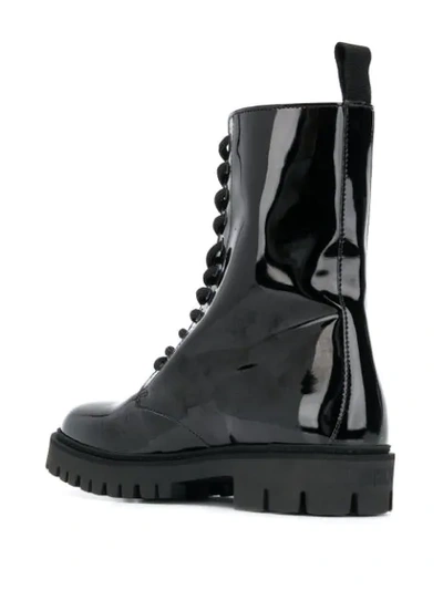 Shop Moschino Military-style Ankle Boots In Black