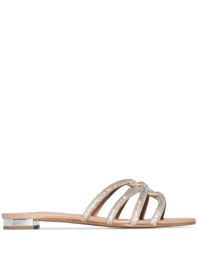 Shop Aquazzura Moondust Flat Sandals In Neutrals