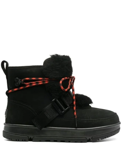 Shop Ugg Weather Hiker Suede Boots In Black