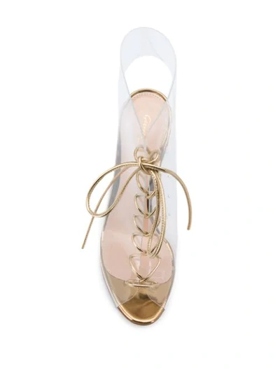Shop Gianvito Rossi Lace-up Sandals In Gold