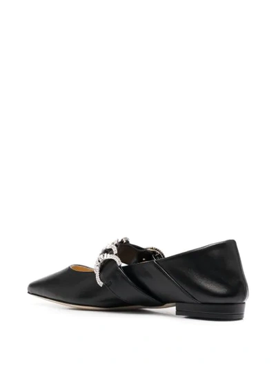 Shop Giannico Betty Pointed Brogues In Black