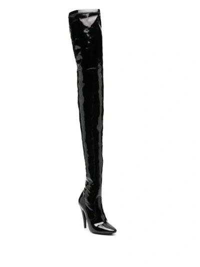 Shop Saint Laurent Aylah Over-the-knee Boots In Black