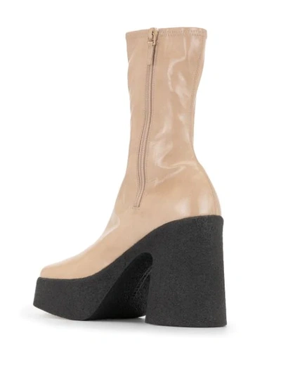 Shop Stella Mccartney Platform Ankle Boots In Neutrals