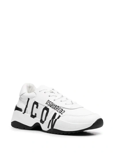 Shop Dsquared2 Logo Chunky Sneakers In White