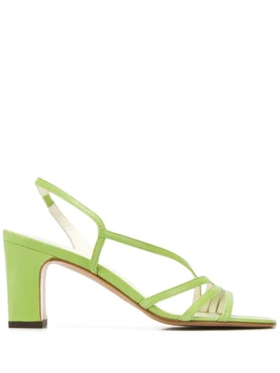 Shop Michel Vivien Bloem 80mm Strappy Sandals In Green