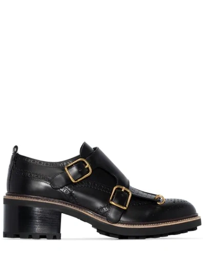 Shop Chloé Franne 55mm Leather Loafers In Black