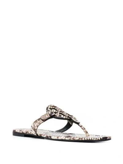 Shop Tory Burch Snakeskin Effect Sandals In Neutrals