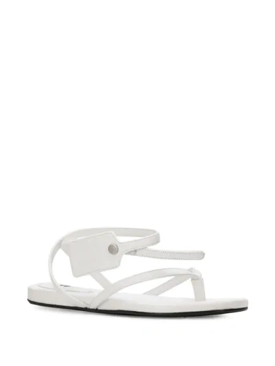 Shop Off-white Tag-detail Strappy Sandals In White