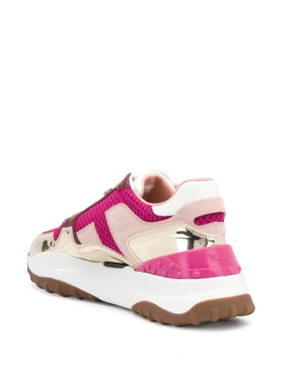 Shop Tod's High Tech Fabric Sneakers In Pink