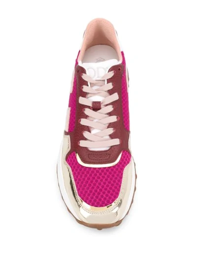Shop Tod's High Tech Fabric Sneakers In Pink