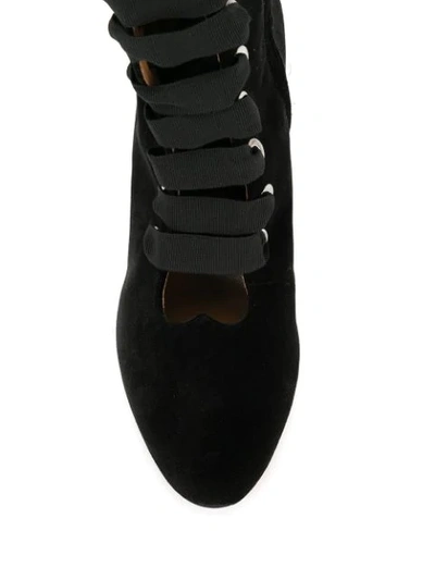 Shop Le Monde Beryl Velvet Lace-up Ankle Boots In Black