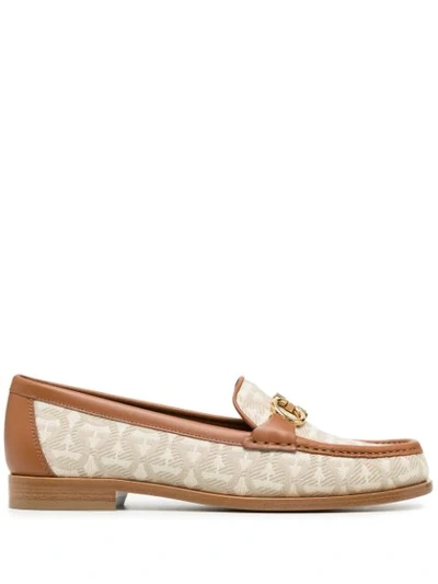 Shop Ferragamo Gancini Moccasins In Neutrals