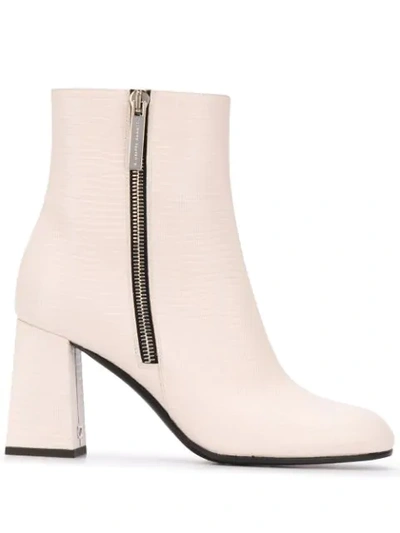 Shop Giuseppe Zanotti Block Heel Ankle Boots In White