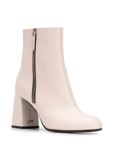 Shop Giuseppe Zanotti Block Heel Ankle Boots In White