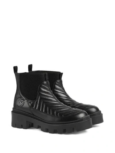 Shop Gucci Matelassé Chelsea Boots In Black
