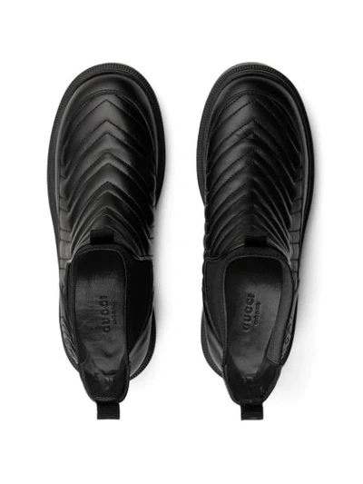 Shop Gucci Matelassé Chelsea Boots In Black