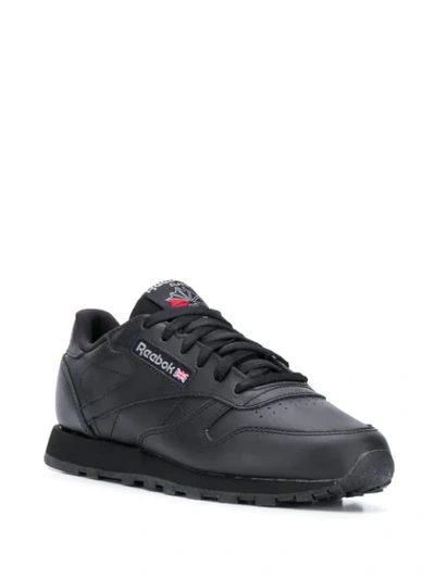 Shop Reebok Classic Leather Sneakers In Black