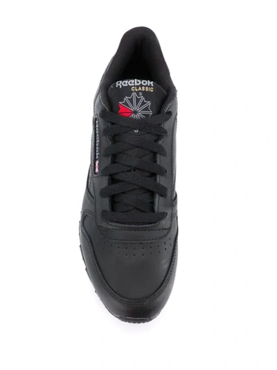 Shop Reebok Classic Leather Sneakers In Black