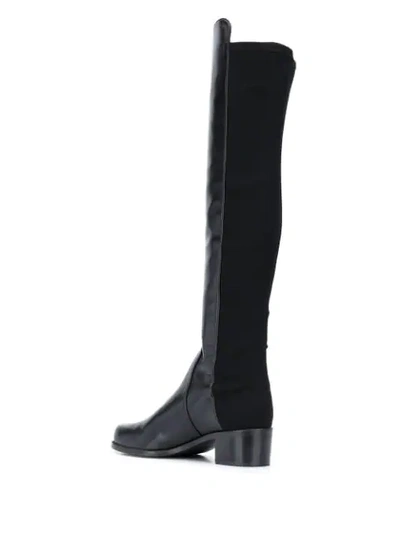 Stuart Weitzman Keelan City Microstretch And Leather Knee Boots In Black