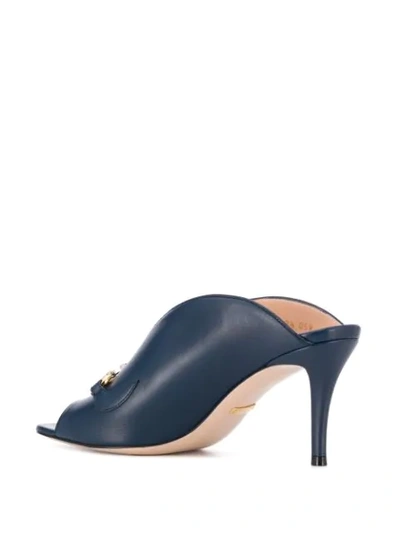 Shop Gucci Zumi Mid-heel Slide Sandals In Blue