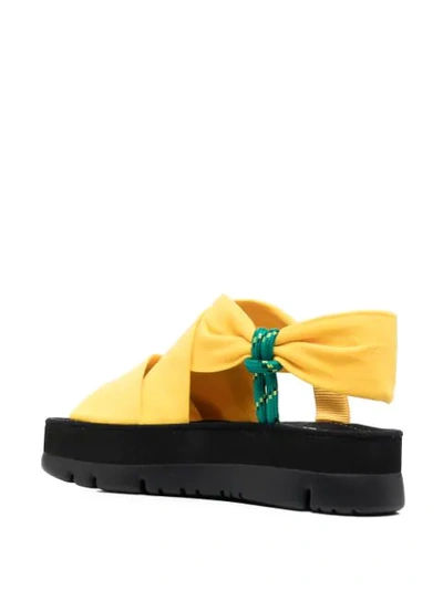 Shop Camper Oruga Up Cross Strap Sandals In Yellow