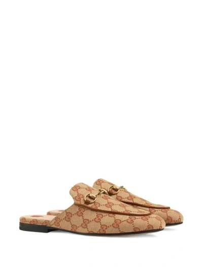 Shop Gucci Princetown Gg Slippers In Neutrals