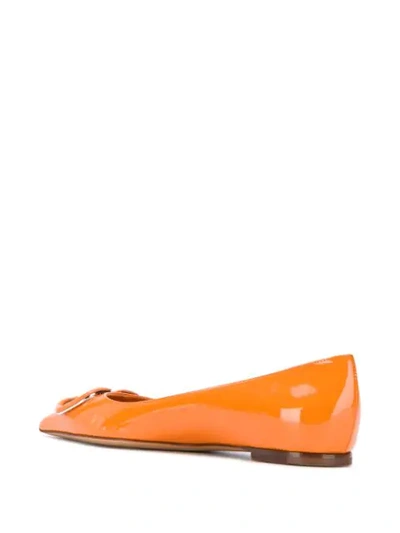 Shop Valentino Vlogo Ballerina Flats In Orange