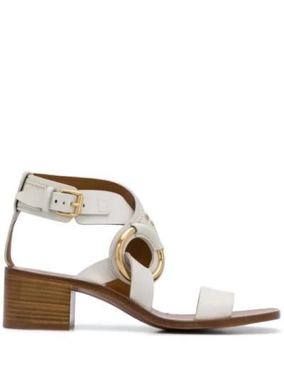 Shop Chloé Demi 40mm Sandals In White