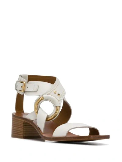 Shop Chloé Demi 40mm Sandals In White