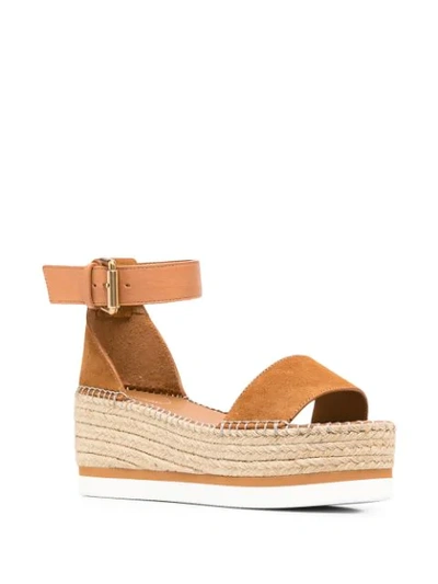 Shop See By Chloé Platform Ankle-strap Sandals In Brown