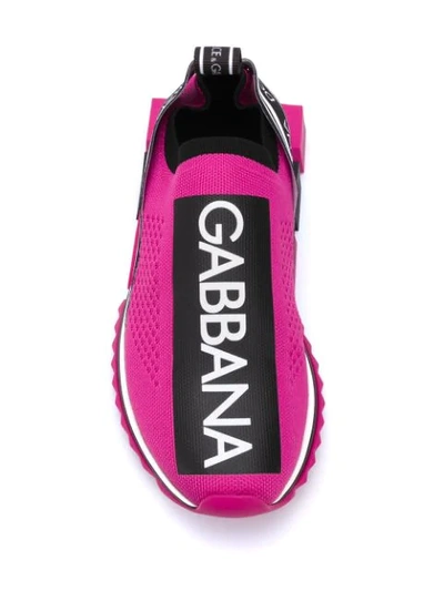 Shop Dolce & Gabbana Sorrento Stretch-mesh Sneakers In Pink