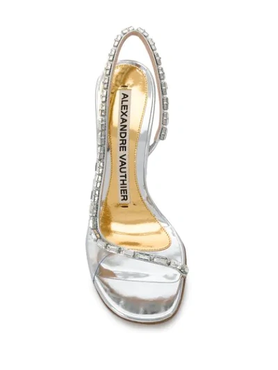 Shop Alexandre Vauthier Elizabeth Embellished Sandals In Silver