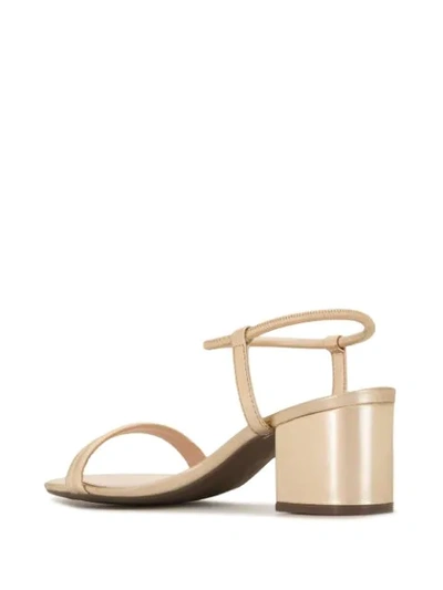 Shop Schutz Block Heel Ring Sandals In Gold